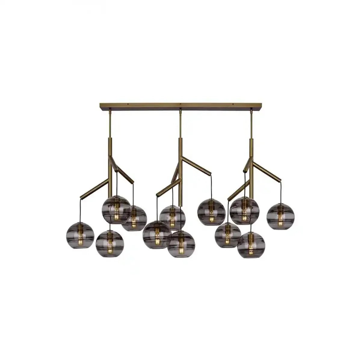 Art Glass Ball Sedona Triple Chandelier - Zelno