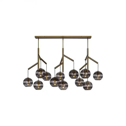 Art Glass Ball Sedona Triple Chandelier - Zelno