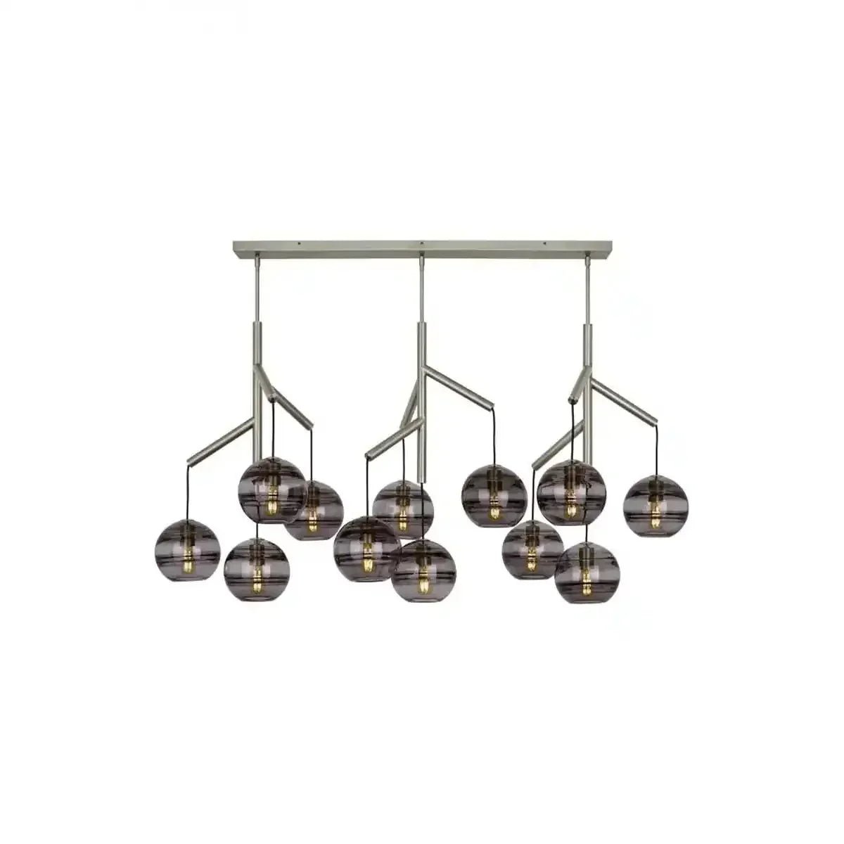 Art Glass Ball Sedona Triple Chandelier - Zelno