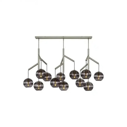 Art Glass Ball Sedona Triple Chandelier - Zelno