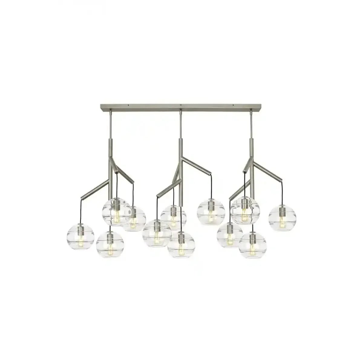 Art Glass Ball Sedona Triple Chandelier - Zelno