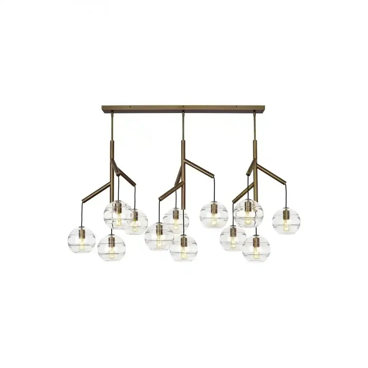 Art Glass Ball Sedona Triple Chandelier - Zelno