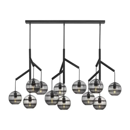 Art Glass Ball Sedona Triple Chandelier - Zelno