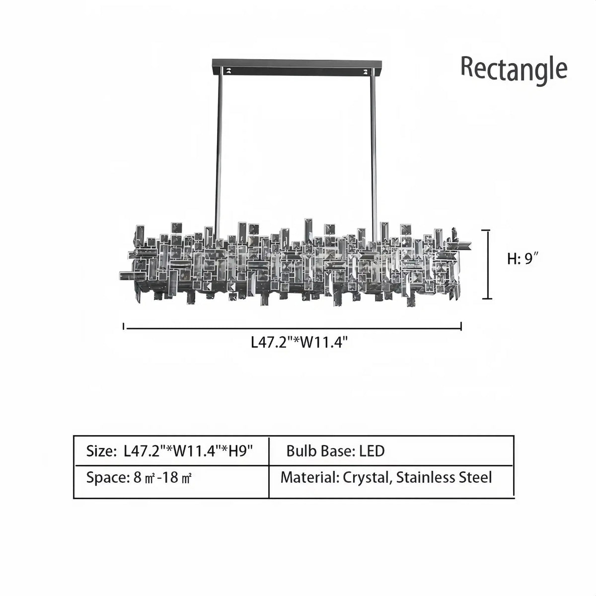 Art Irregular Block Collection Crystal Pendant Chandelier Suit for Living/Dining Room - Zelno Lighting