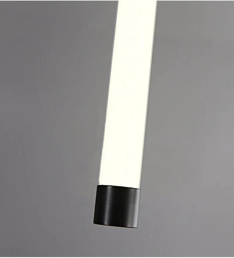 Atia Modern Long Chandelier For Staircase Black/Gold/Silver - Zelno Lighting