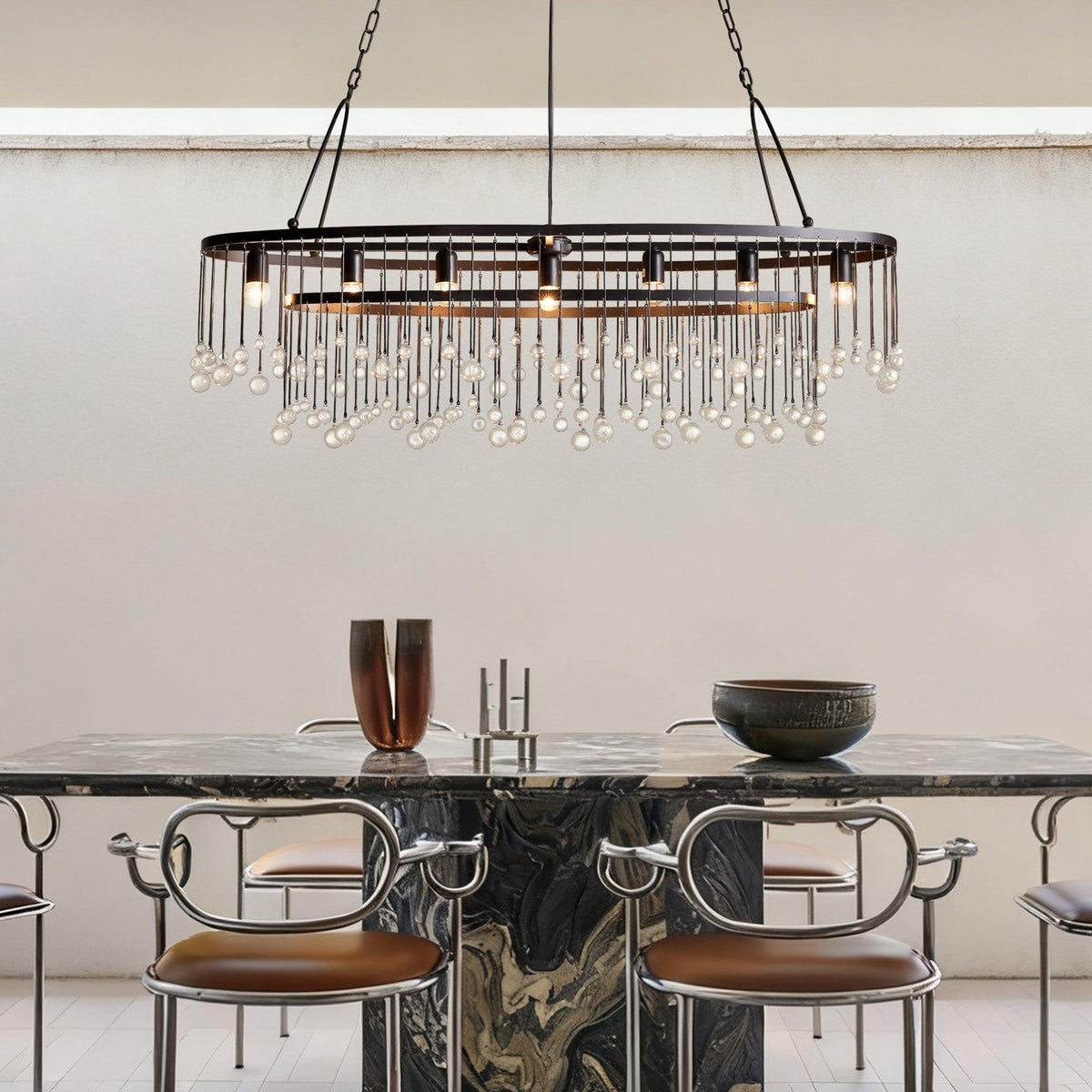 Aubrey 7 Light Oval Chandelier - Zelno