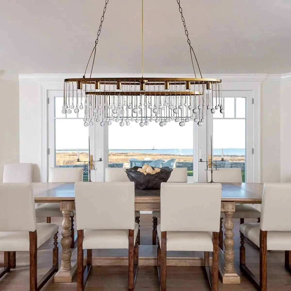 Aubrey 7 Light Oval Chandelier - Zelno Lighting