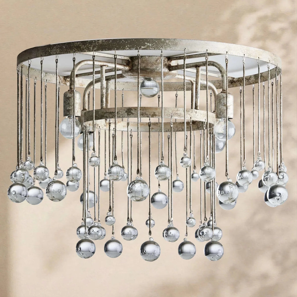 Aubrey Crystal Ball Flushmount Lamp - Zelno Lighting