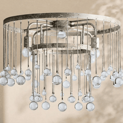 Aubrey Crystal Ball Flushmount Lamp - Zelno Lighting