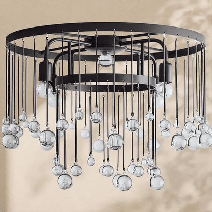 Aubrey Crystal Ball Flushmount Lamp - Zelno Lighting