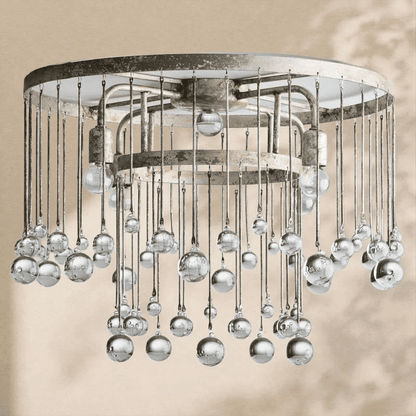 Aubrey Crystal Ball Flushmount Lamp - Zelno Lighting
