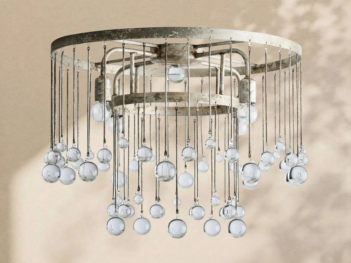 Aubrey Crystal Ball Flushmount Lamp - Zelno Lighting
