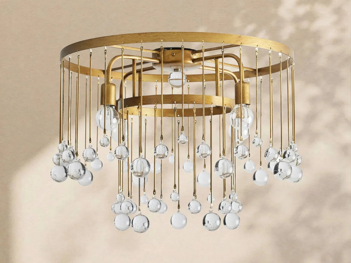 Aubrey Crystal Ball Flushmount Lamp - Zelno Lighting