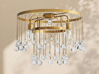 Aubrey Crystal Ball Flushmount Lamp - Zelno Lighting