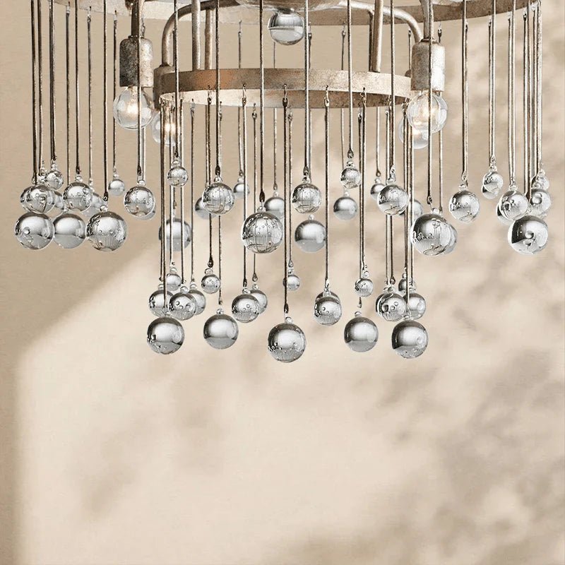 Aubrey Crystal Ball Flushmount Lamp - Zelno Lighting