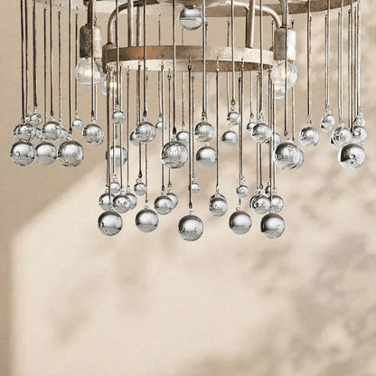 Aubrey Crystal Ball Flushmount Lamp - Zelno Lighting