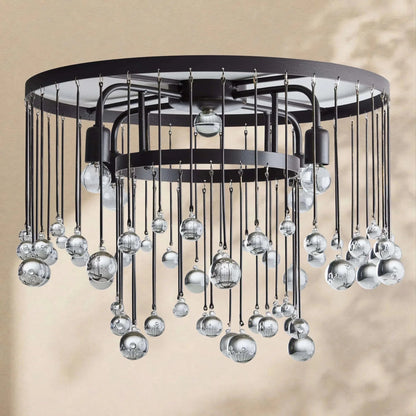 Aubrey Crystal Ball Flushmount Lamp - Zelno Lighting