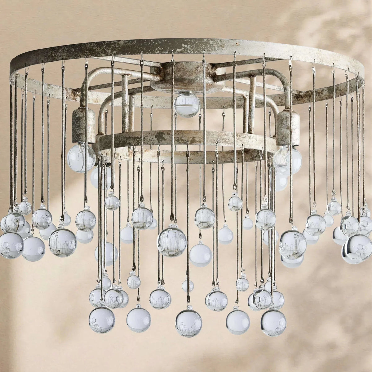 Aubrey Crystal Ball Flushmount Lamp - Zelno Lighting