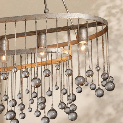 Aubrey Crystal Ball Oval Chandelier 7 Lights - Zelno Lighting