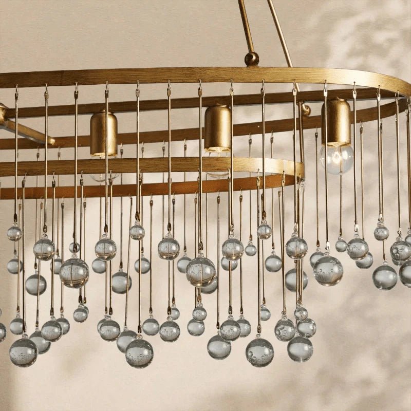 Aubrey Crystal Ball Oval Chandelier 7 Lights - Zelno Lighting