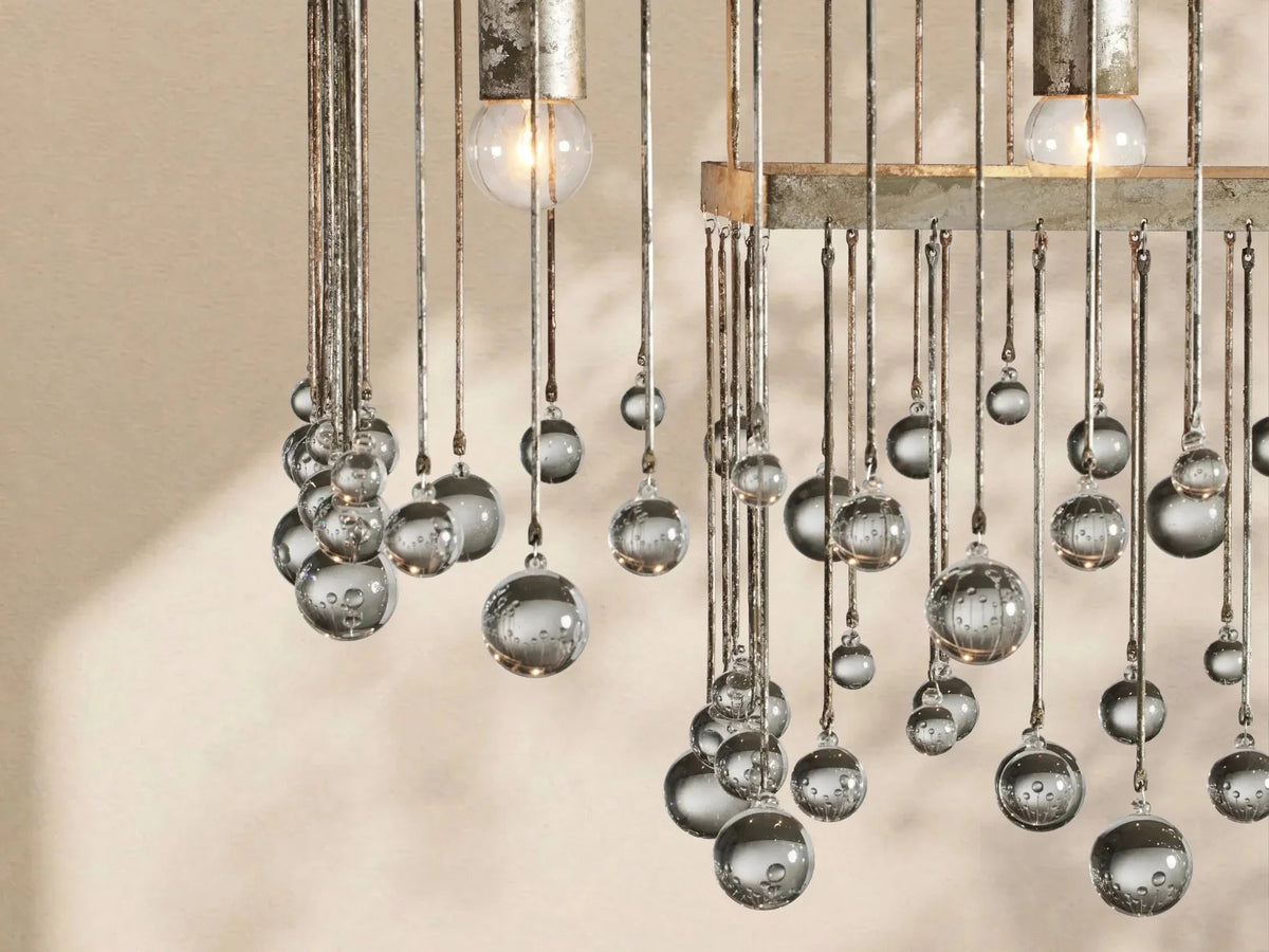 Aubrey Crystal Ball Rectangular Chandelier 47'' 60'' - Zelno Lighting