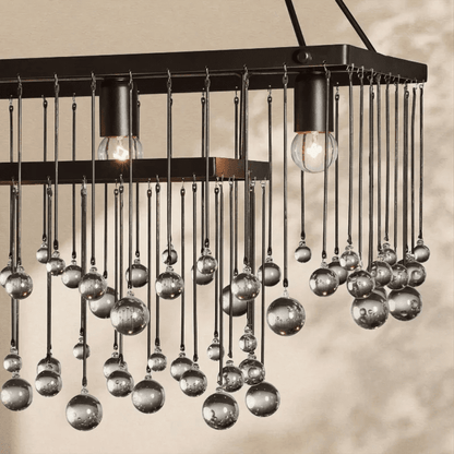 Aubrey Crystal Ball Rectangular Chandelier 47'' 60'' - Zelno Lighting