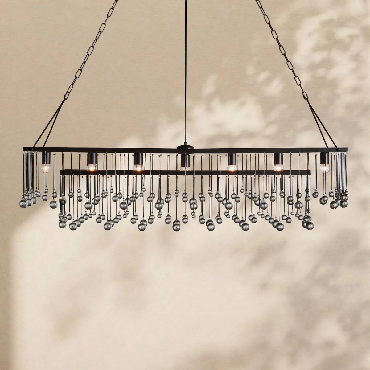 Aubrey Crystal Ball Rectangular Chandelier 47'' 60'' - Zelno Lighting