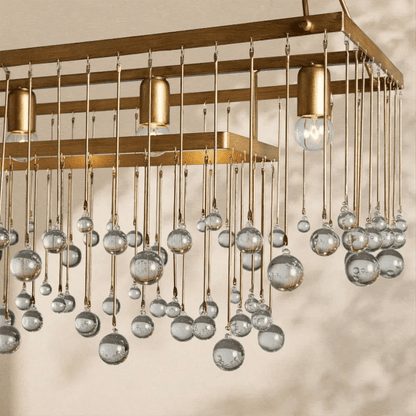 Aubrey Crystal Ball Rectangular Chandelier 47'' 60'' - Zelno Lighting