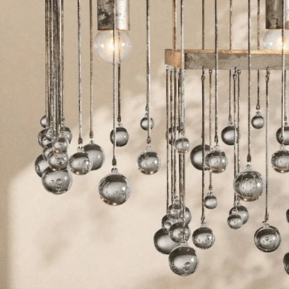 Aubrey Crystal Ball Rectangular Chandelier 47'' 60'' - Zelno Lighting