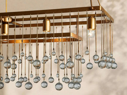 Aubrey Crystal Ball Rectangular Chandelier 47'' 60'' - Zelno Lighting