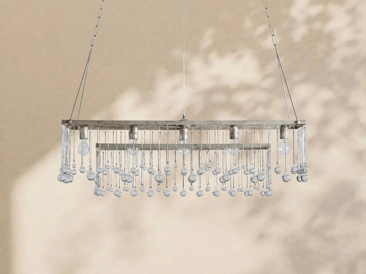 Aubrey Crystal Ball Rectangular Chandelier 47'' 60'' - Zelno Lighting
