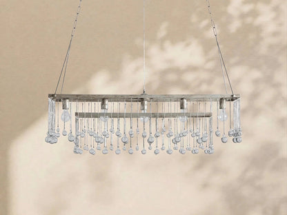 Aubrey Crystal Ball Rectangular Chandelier 47'' 60'' - Zelno Lighting