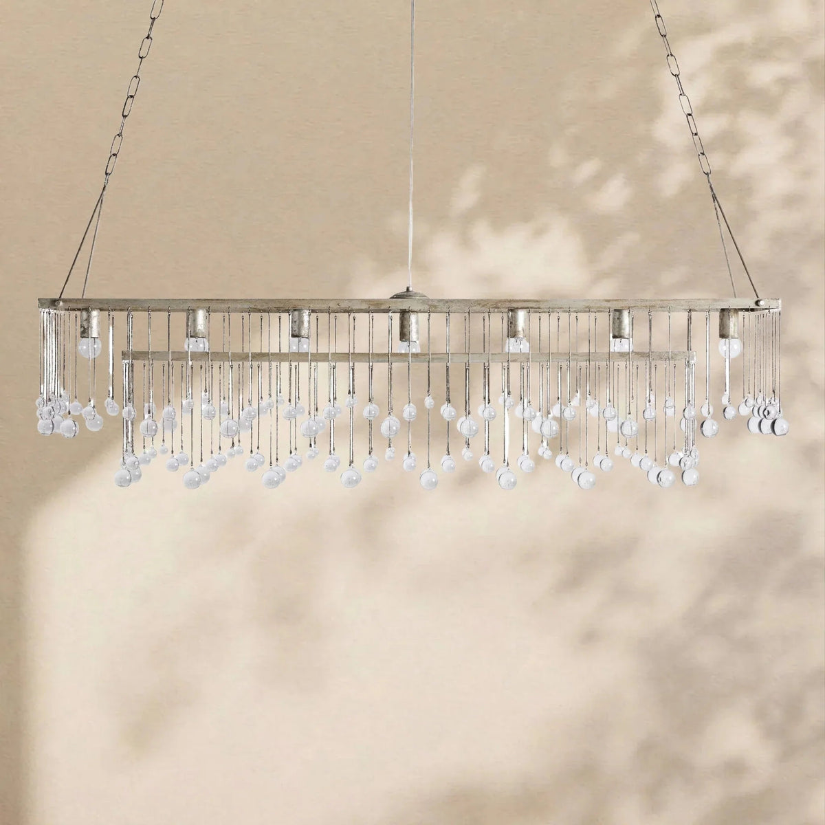 Aubrey Crystal Ball Rectangular Chandelier 47'' 60'' - Zelno Lighting