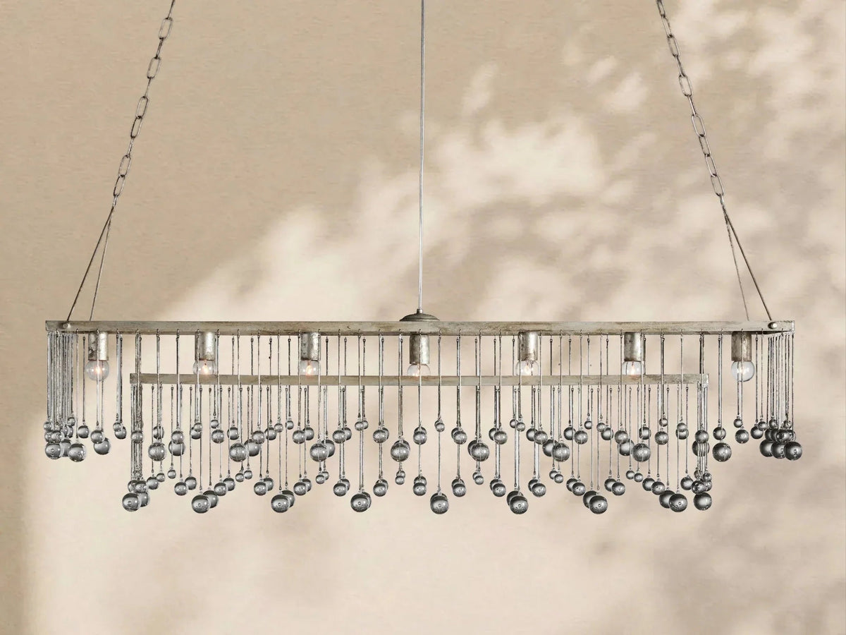 Aubrey Crystal Ball Rectangular Chandelier 47'' 60'' - Zelno Lighting