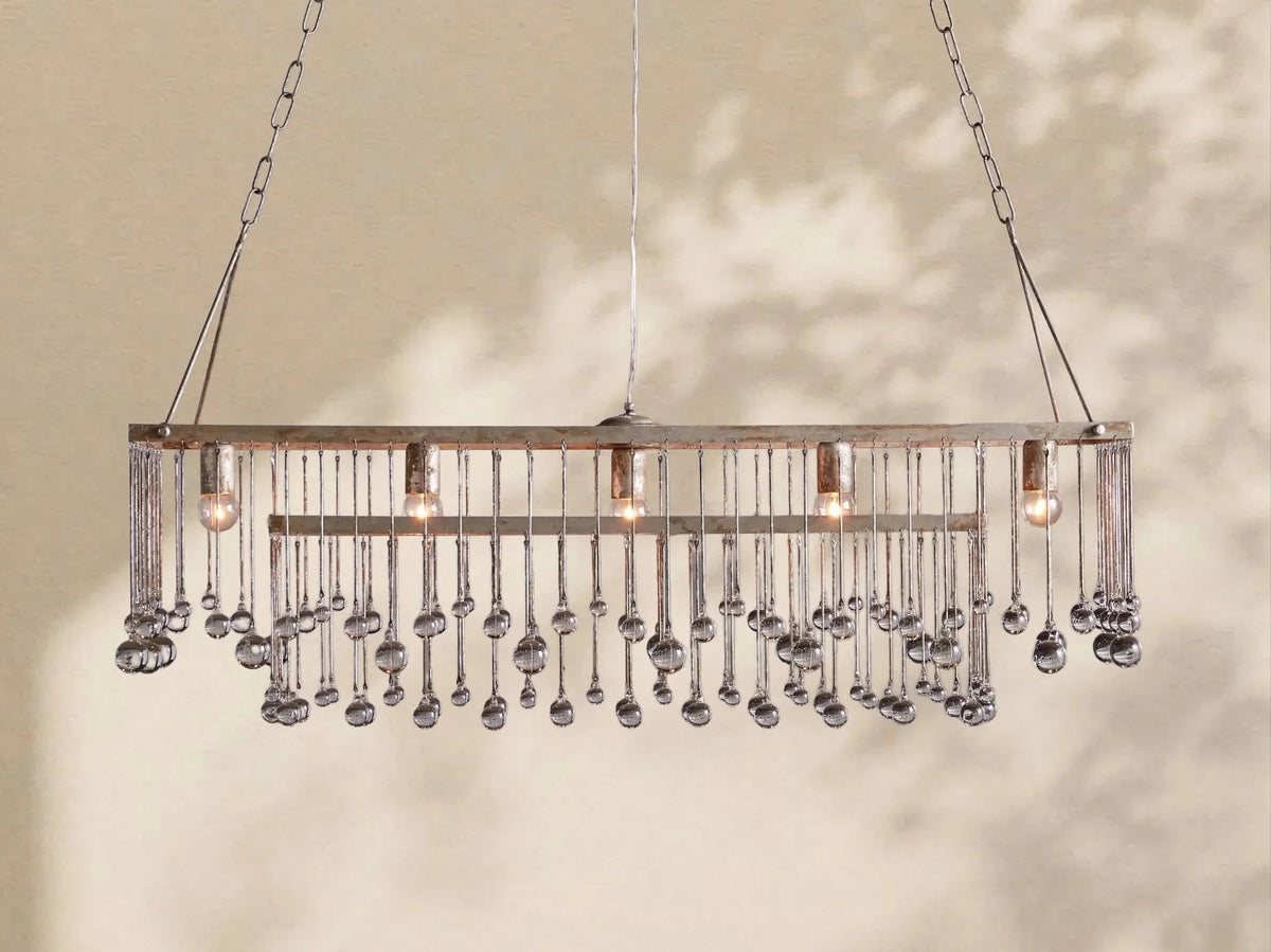 Aubrey Crystal Ball Rectangular Chandelier 47'' 60'' - Zelno Lighting