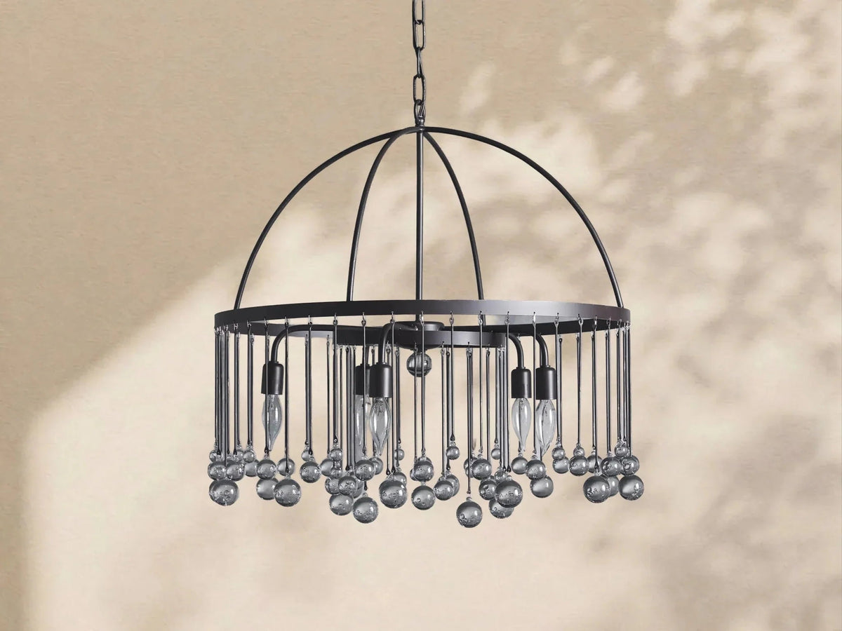 Aubrey Crystal Ball Round Chandelier 5 Light / 8 Light - Zelno Lighting