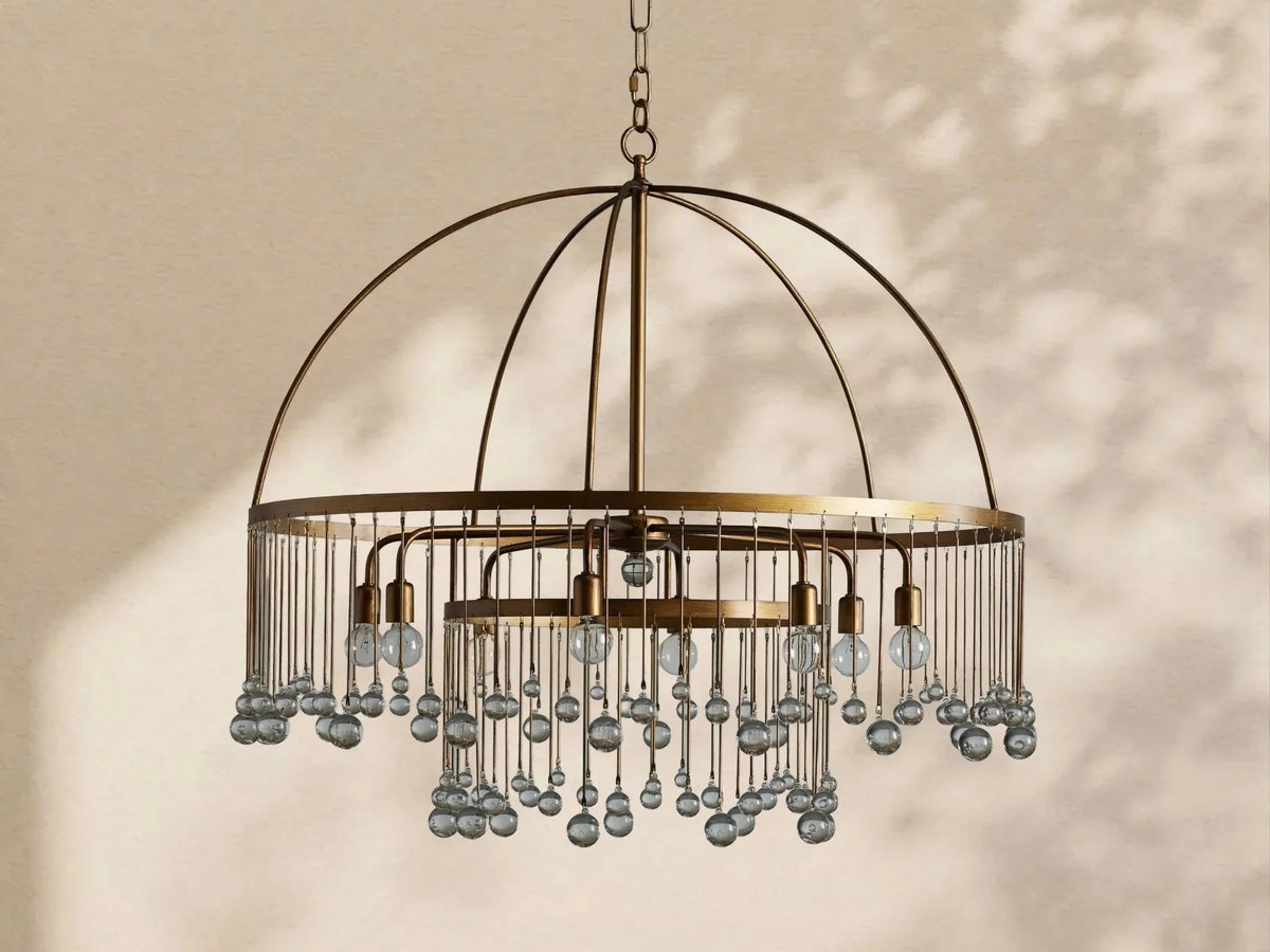 Aubrey Crystal Ball Round Chandelier 5 Light / 8 Light - Zelno Lighting