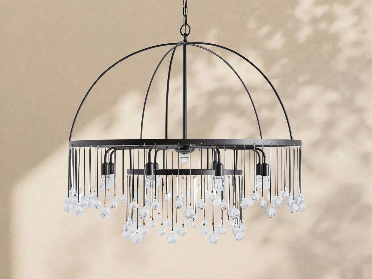 Aubrey Crystal Ball Round Chandelier 5 Light / 8 Light - Zelno Lighting