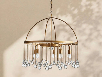 Aubrey Crystal Ball Round Chandelier 5 Light / 8 Light - Zelno Lighting