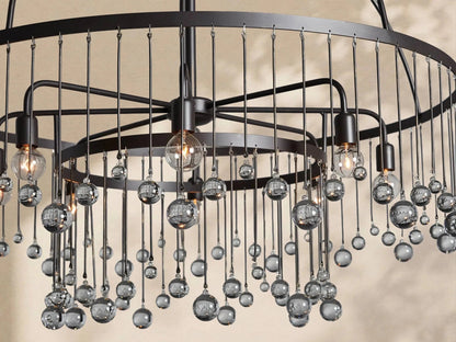 Aubrey Crystal Ball Round Chandelier 5 Light / 8 Light - Zelno Lighting