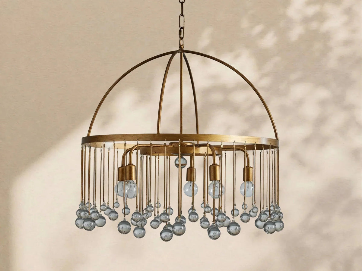 Aubrey Crystal Ball Round Chandelier 5 Light / 8 Light - Zelno Lighting