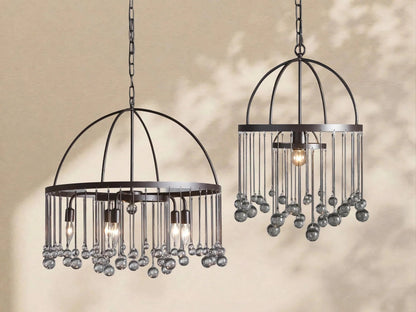 Aubrey Crystal Ball Round Chandelier 5 Light / 8 Light - Zelno Lighting