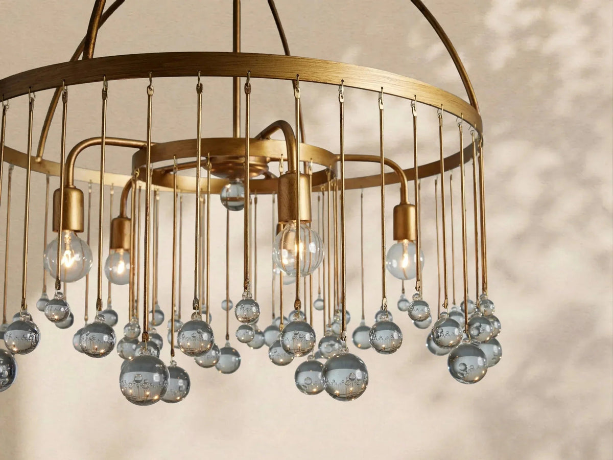 Aubrey Crystal Ball Round Chandelier 5 Light / 8 Light - Zelno Lighting