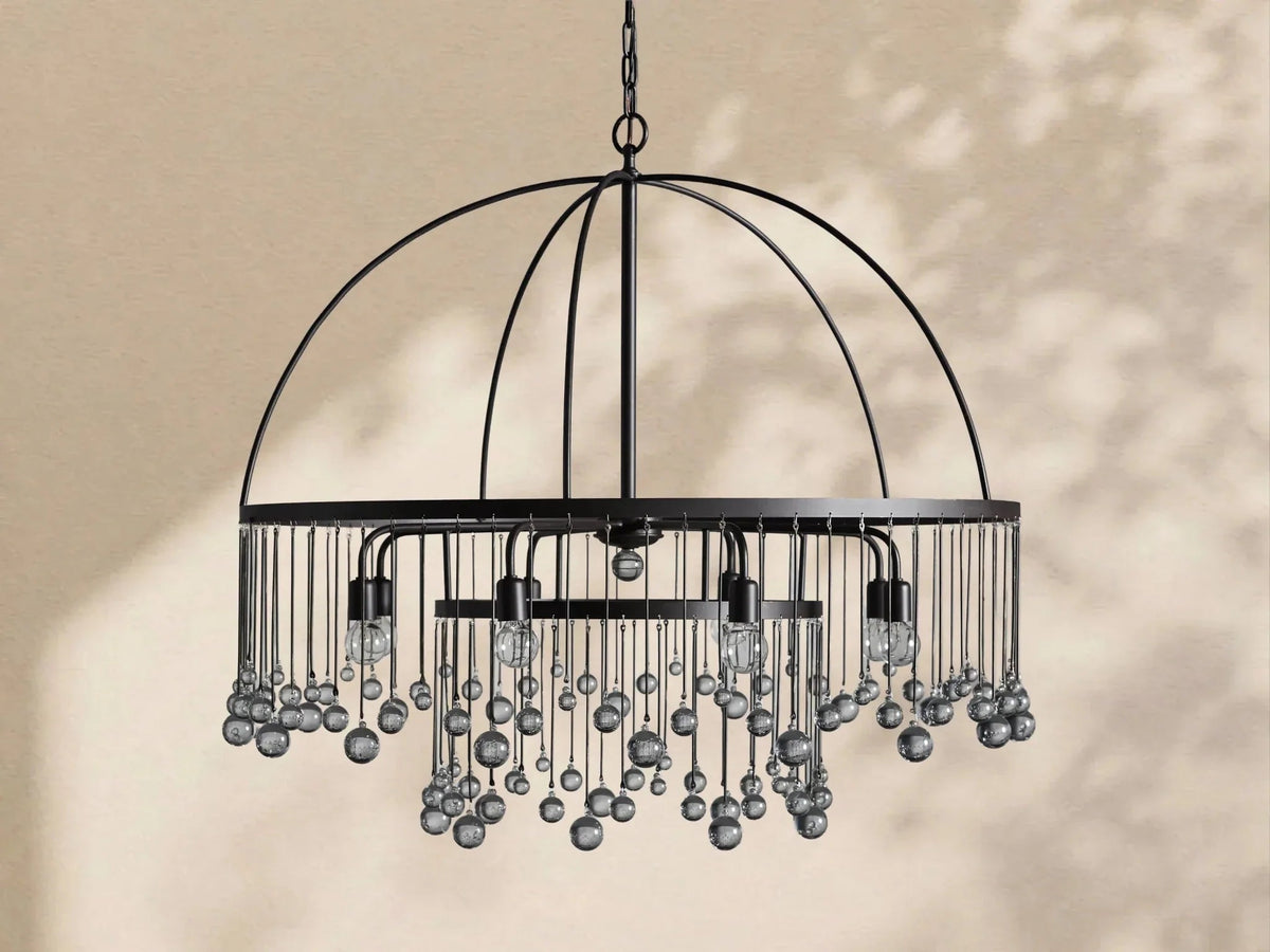Aubrey Crystal Ball Round Chandelier 5 Light / 8 Light - Zelno Lighting