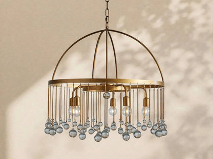 Aubrey Crystal Ball Round Chandelier 5 Light / 8 Light - Zelno Lighting