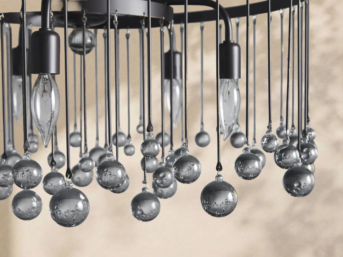 Aubrey Crystal Ball Round Chandelier 5 Light / 8 Light - Zelno Lighting