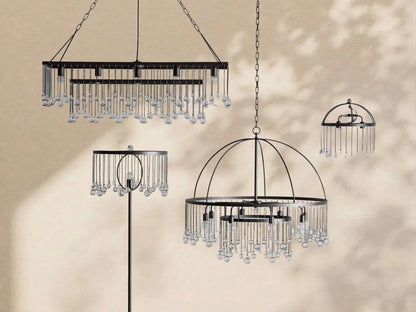 Aubrey Crystal Ball Round Chandelier 5 Light / 8 Light - Zelno Lighting