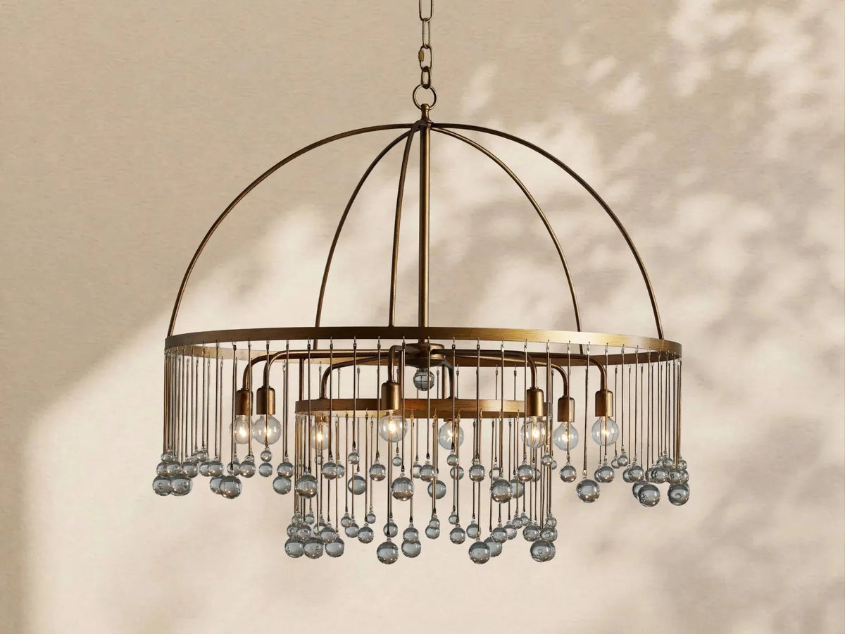 Aubrey Crystal Ball Round Chandelier 5 Light / 8 Light - Zelno Lighting