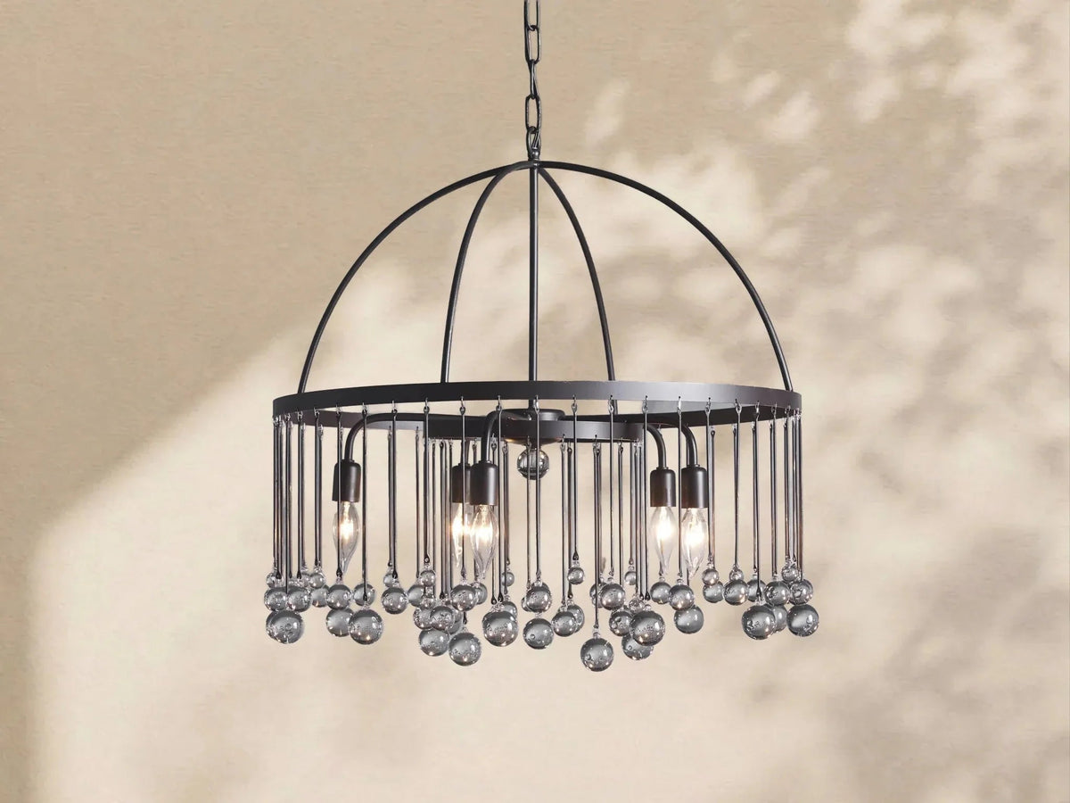 Aubrey Crystal Ball Round Chandelier 5 Light / 8 Light - Zelno Lighting