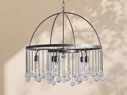 Aubrey Crystal Ball Round Chandelier 5 Light / 8 Light - Zelno Lighting